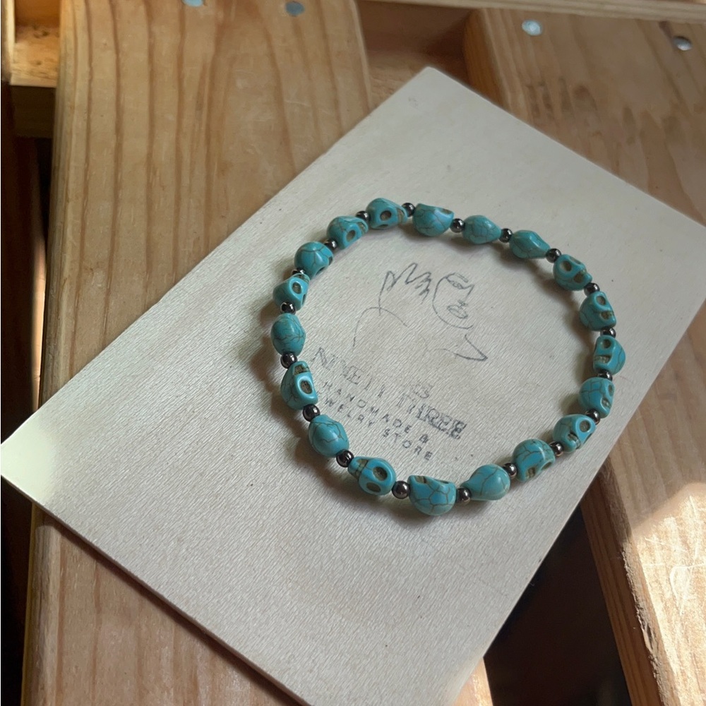 Turquoise skull bracelet